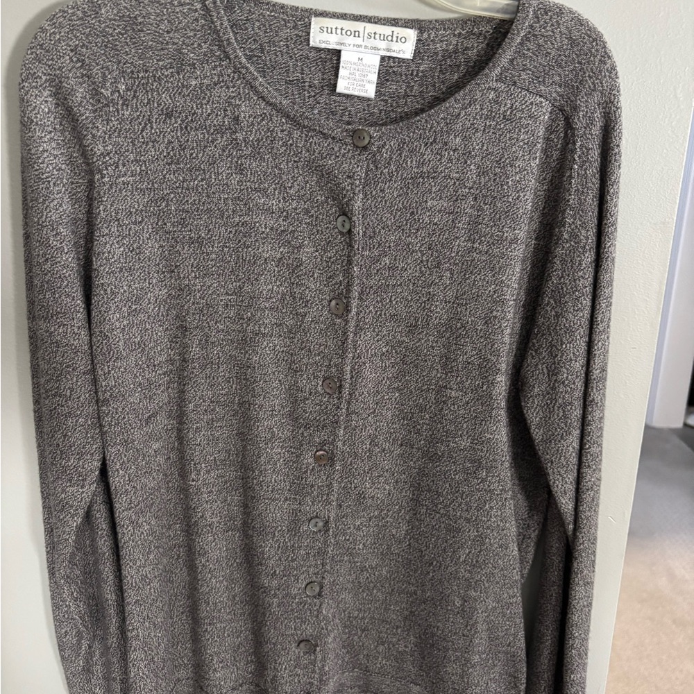 Bloomingdale's Sutton Studio Charcoal Cardigan